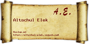 Altschul Elek névjegykártya