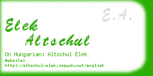 elek altschul business card